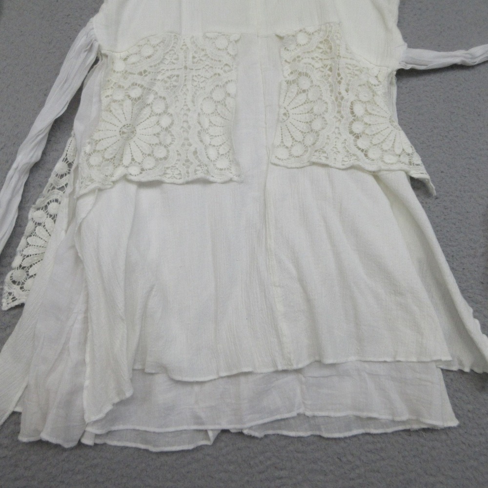 Maggie Embroider Floral Boho Dress Women M White 100%Cotton Lace Tiered Sundress - Picture 11 of 16
